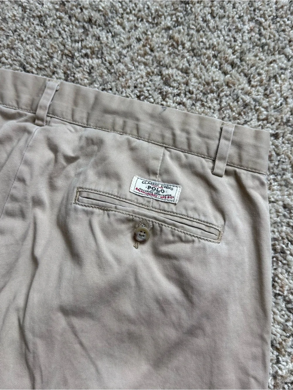 Polo Ralph Lauren Khaki Chino Pants Men’s 32x28 Classic Straight 100% Cotton